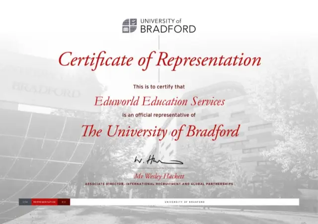 University of Bradford Certificate 2022